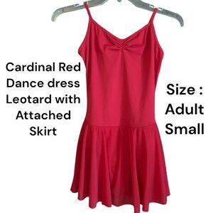 Dance Leotard  ( Cardinal Red) with attached chiffon Skirt